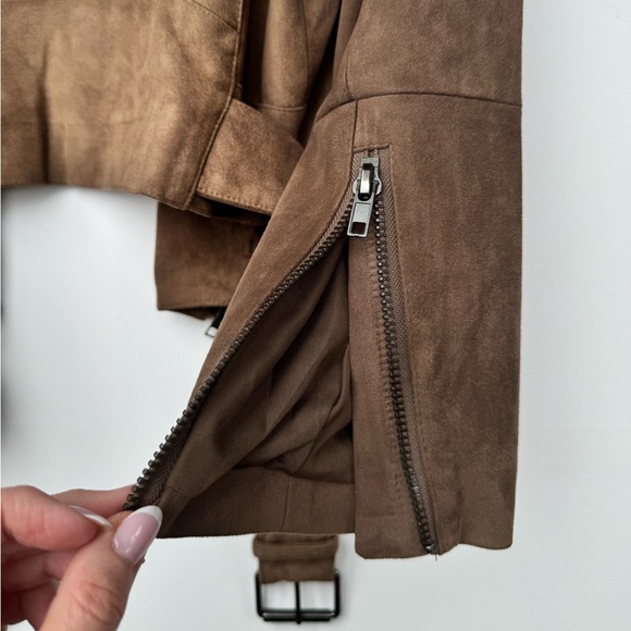 BB Dakota Women's Not Your Baby Heavy Faux Suede Moto Jacket, Size L - Picture 9 of 9